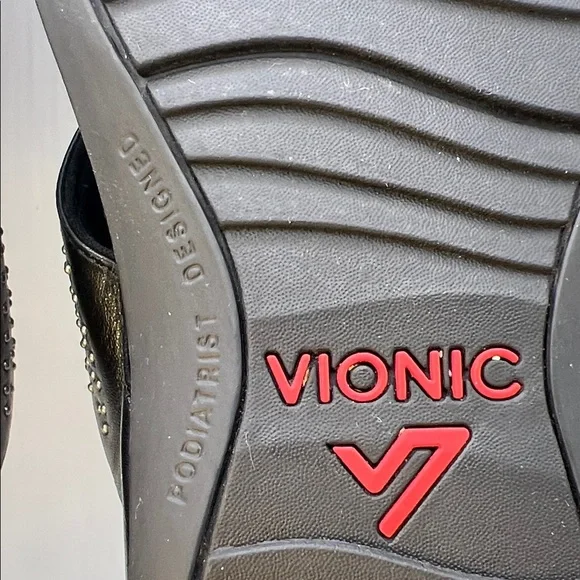 Vionic Black Studded Wedge Sandals-Women's-Size 9-Casual-Comfy-Vacation-Adjust - Picture 12 of 16